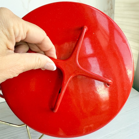 🇩🇰 Vintage Dansk Kobenstyle 2 Qt Lid & MCM Wood Handled Brass Warming Cradle. - Picture 3 of 14